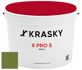 Краска X PRO 5 X Krasky матовая краска для стен и потолков цвет NCS S 3560-G40Y 