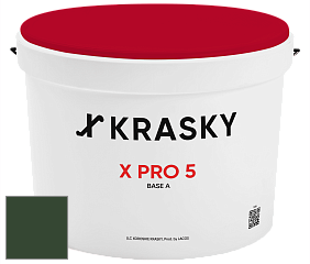 Краска X PRO 5 X Krasky матовая краска для стен и потолков цвет RAL 6020 