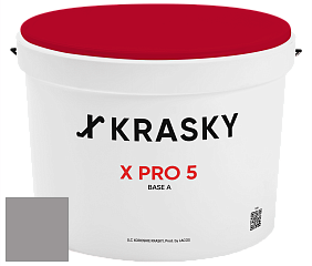 Краска X PRO 5 X Krasky матовая краска для стен и потолков цвет RAL 7036 