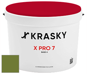 Краска X Pro 7 X Krasky матовая краска для стен и потолков цвет NCS S 3560-G40Y 