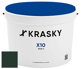 Краска X10 X Krasky шелковисто-матовая краска для стен и потолков цвет RAL 6009 