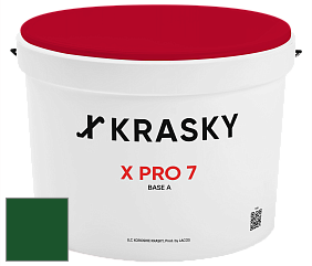 Краска X Pro 7 X Krasky матовая краска для стен и потолков цвет RAL 6035 