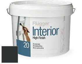 Краска Flugger Interior High Finish 20 акриловая полуматовая эмаль цвет RAL 7021 