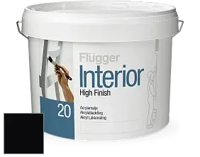 Краска Flugger Interior High Finish 20 акриловая полуматовая эмаль цвет RAL 9005 