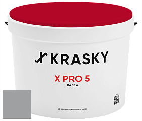 Краска X PRO 5 X Krasky матовая краска для стен и потолков цвет RAL 7004 