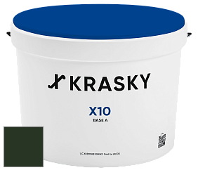 Краска X10 X Krasky шелковисто-матовая краска для стен и потолков цвет RAL 6007 