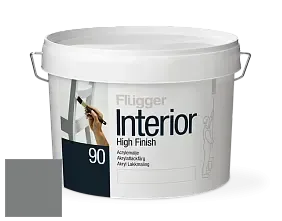 Краска Flugger Interior High Finish 90 акриловая глянцевая эмаль цвет RAL 7037 