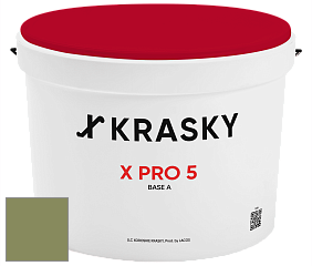 Краска X PRO 5 X Krasky матовая краска для стен и потолков цвет NCS S 4030-G50Y 