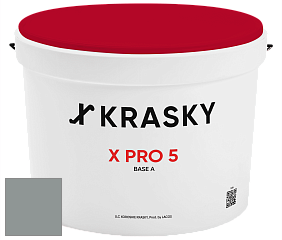 Краска X PRO 5 X Krasky матовая краска для стен и потолков цвет RAL 7042 
