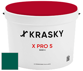 Краска X PRO 5 X Krasky матовая краска для стен и потолков цвет RAL 6036 