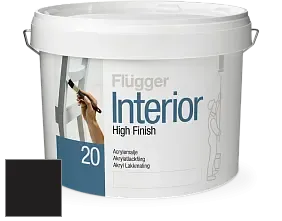 Краска Flugger Interior High Finish 20 акриловая полуматовая эмаль цвет RAL 8022 