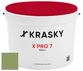 Краска X Pro 7 X Krasky матовая краска для стен и потолков цвет NCS S 3040-G40Y 