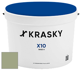 Краска X10 X Krasky шелковисто-матовая краска для стен и потолков цвет NCS S 3020-G40Y 