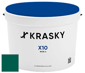 Краска X10 X Krasky шелковисто-матовая краска для стен и потолков цвет RAL 6036 